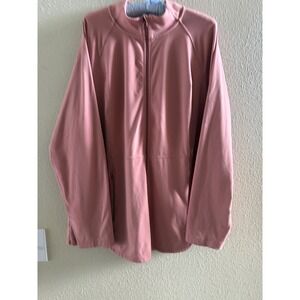 J. Jill Fit Out & About Shirttail Jacket XL Dusty Rose Pink Full Zip Mock Neck
